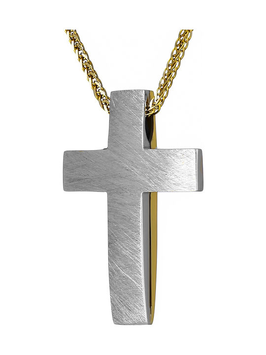 Herren Gold Kreuz 14K Beidseitig