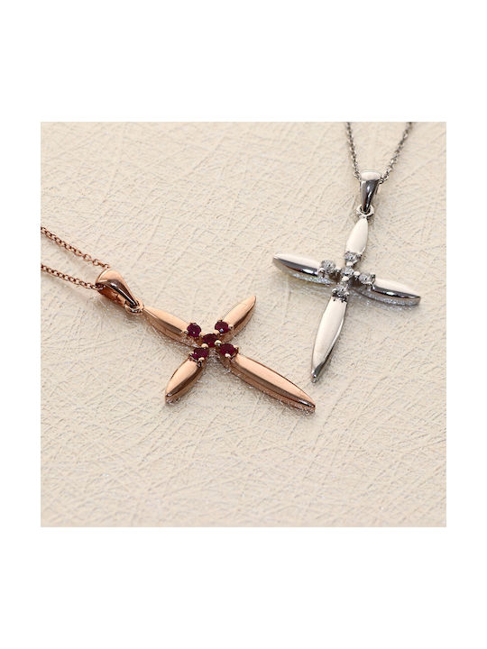 Women's Rose Gold Cross 14K with Chain