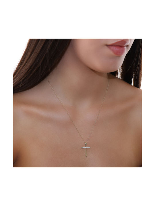 Gold Kreuz 18K mit Kette