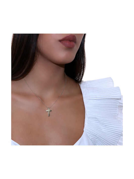 White Gold Cross 14K