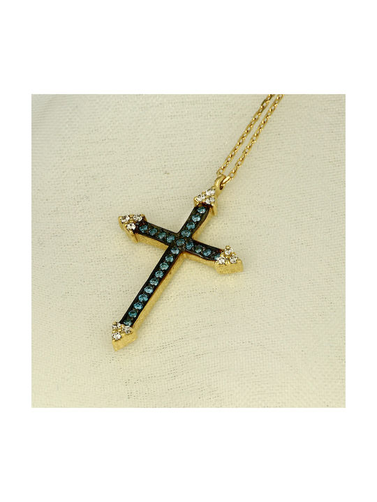 Gold Kreuz 18K mit Kette