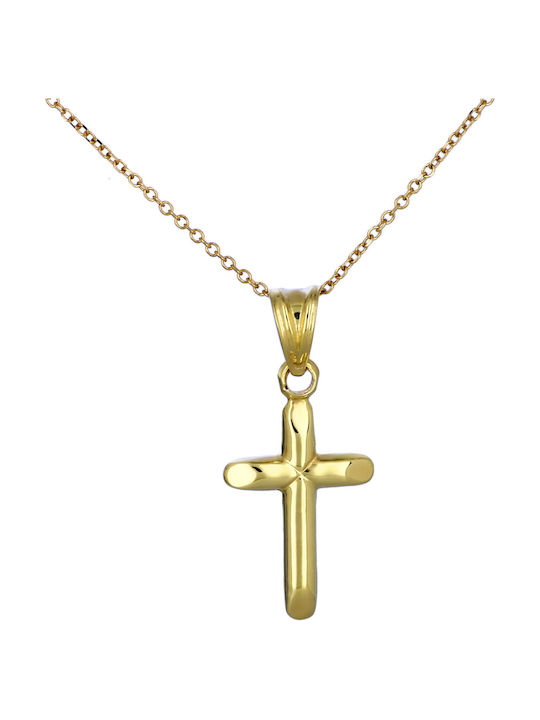 Herren Gold Kreuz 14K Beidseitig mit dem Gekreuzigten