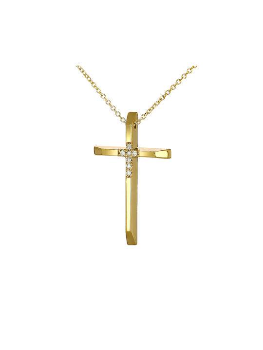 Gold Kreuz 18K mit Kette