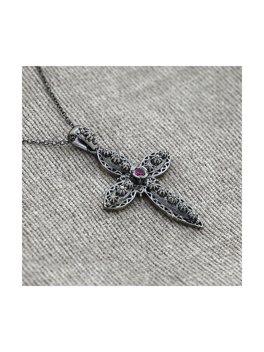 Women's White Gold Cross 9K with Chain