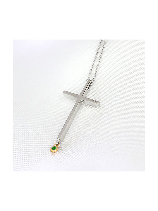 Women's White Gold Cross 14K with Chain