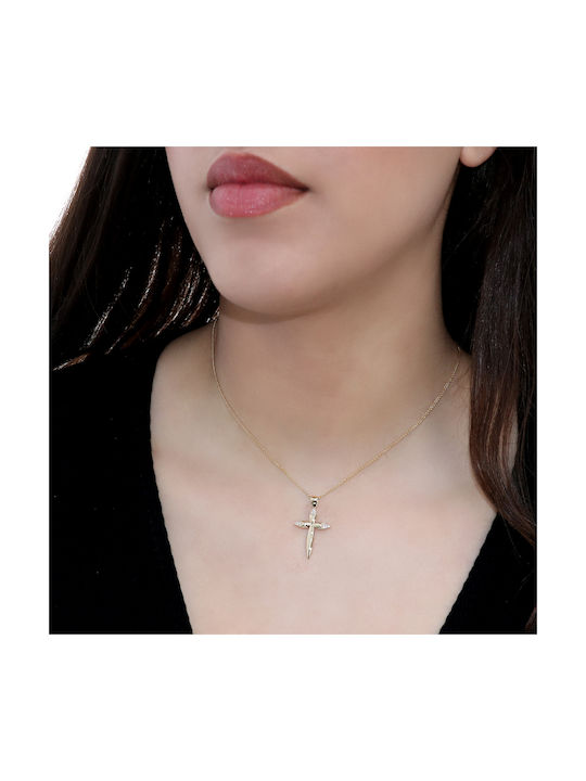 Damen Gold Kreuz 14K