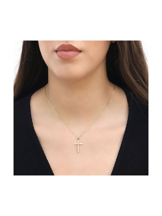 Damen Gold Kreuz 9K mit Kette