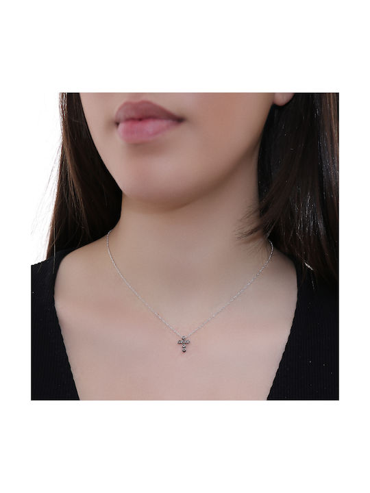 Women's White Gold Cross 14K with Chain