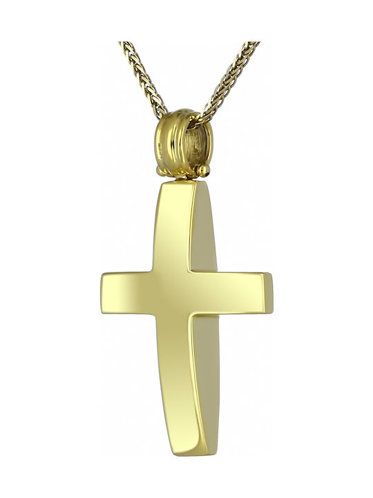 Damen Gold Kreuz 18K Beidseitig