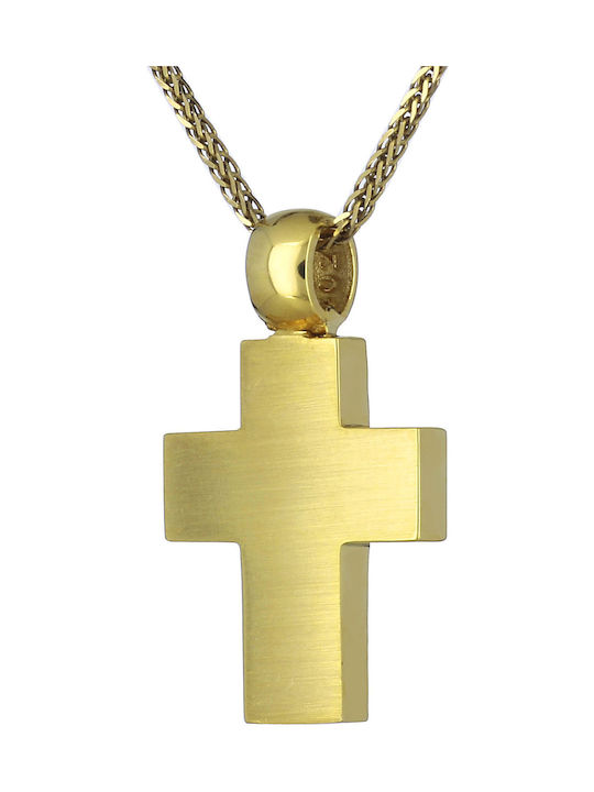 Men's Gold Cross 14K Double Sided