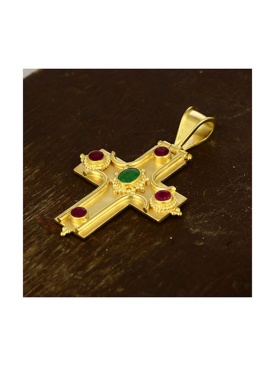 Damen Gold Byzantinisch Kreuz 18K