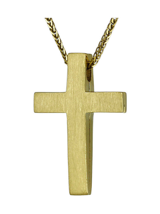 Men's Gold Cross 14K Double Sided