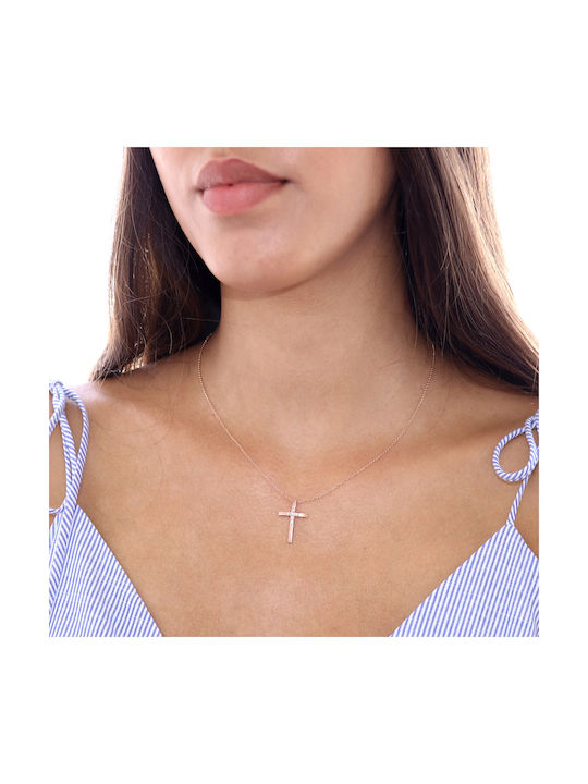 Rose Gold Cross 14K with Chain