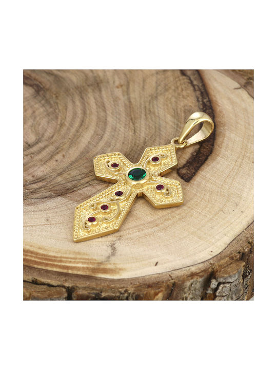 Damen Gold Byzantinisch Kreuz 14K