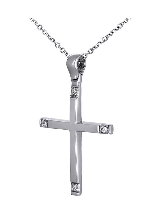 White Gold Cross 14K