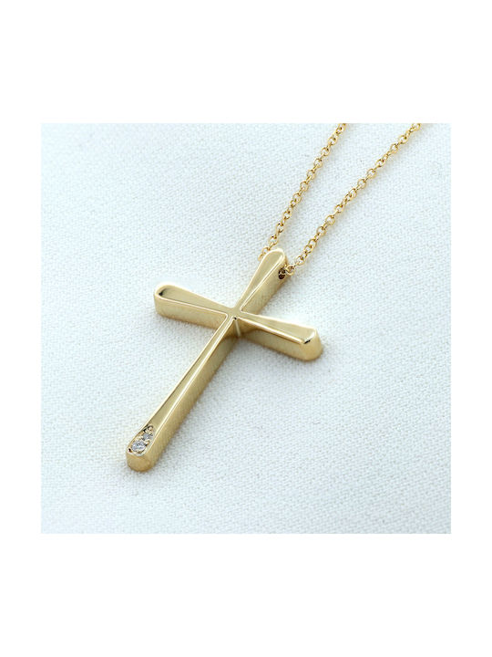 Gold Kreuz 14K mit Kette