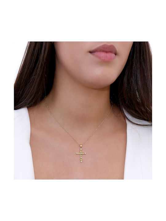 Damen Gold Kreuz 14K