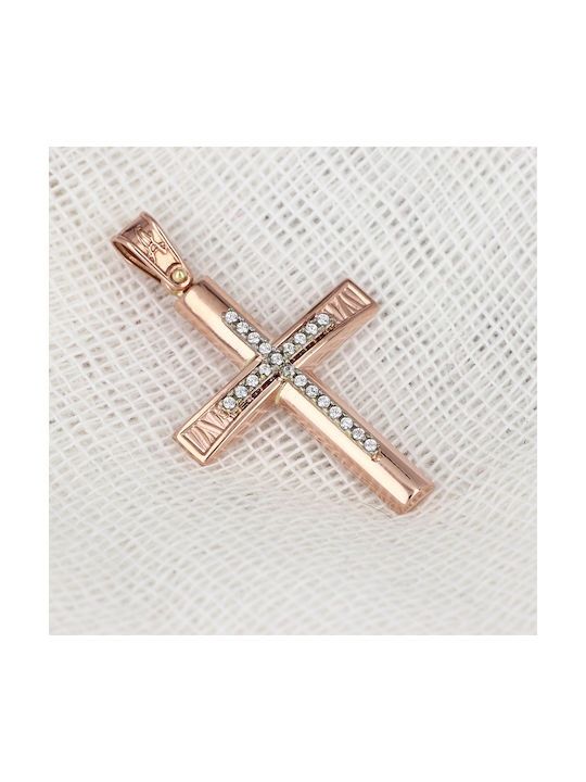 Femeiesc Aur Roz Cruce 14K