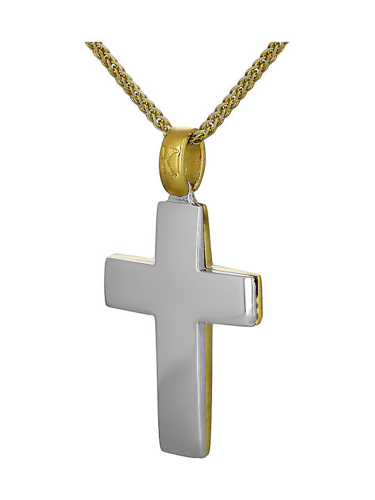 Men's Gold Cross 14K Double Sided