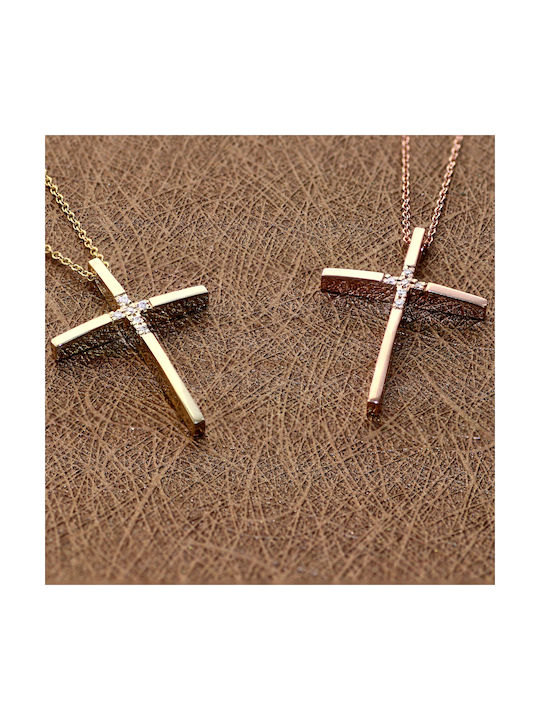 Rose Gold Cross 14K with Chain