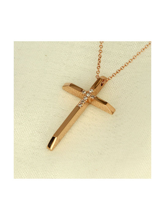 Rose Gold Cross 14K with Chain