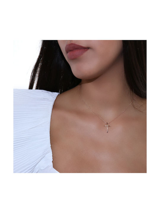 Women's Rose Gold Cross 14K with Chain