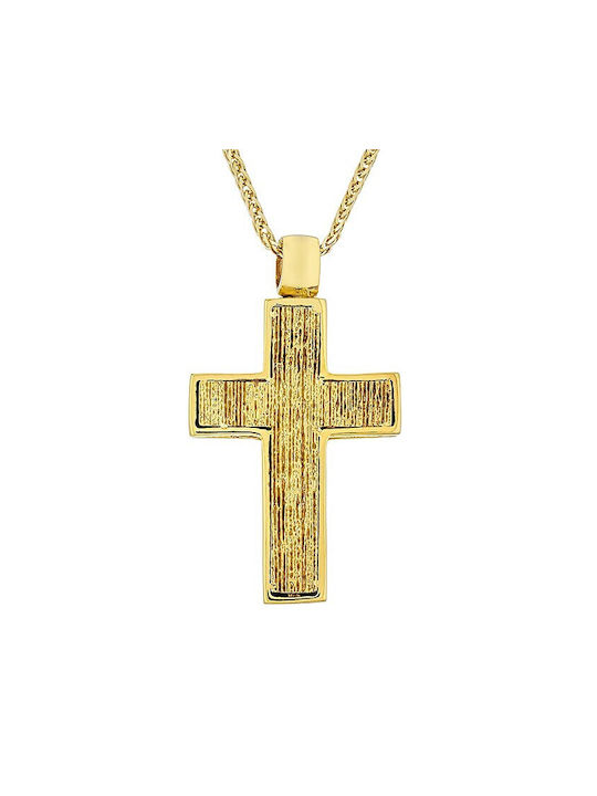 Herren Gold Kreuz 14K mit Kette