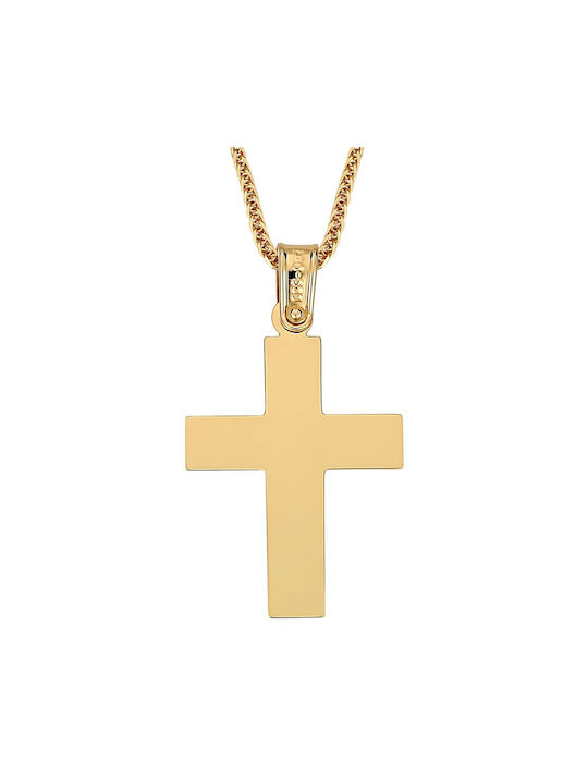 Damen Gold Kreuz 14K mit Kette