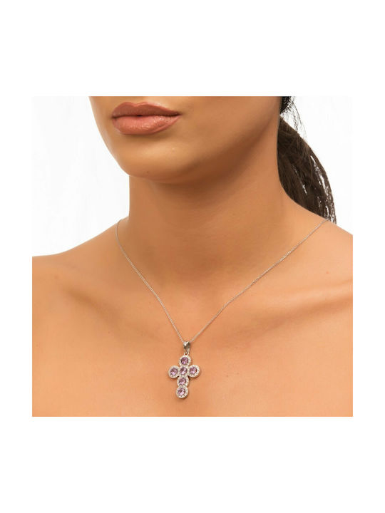 Women's White Gold Cross 14K