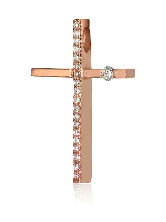 Women's Rose Gold Cross 18K