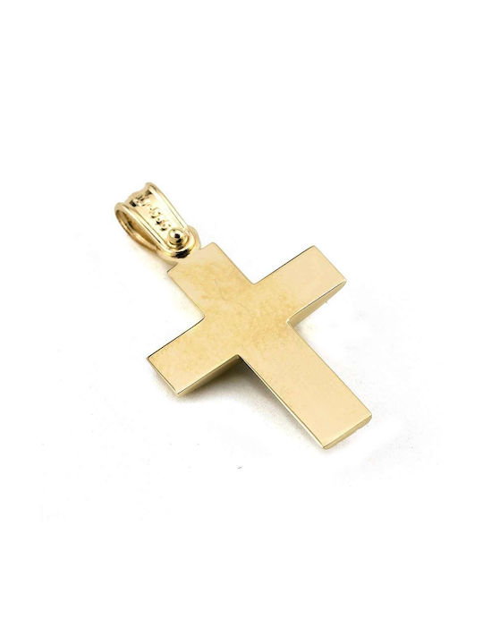 Men's Gold Cross 14K Double Sided with the Crucified