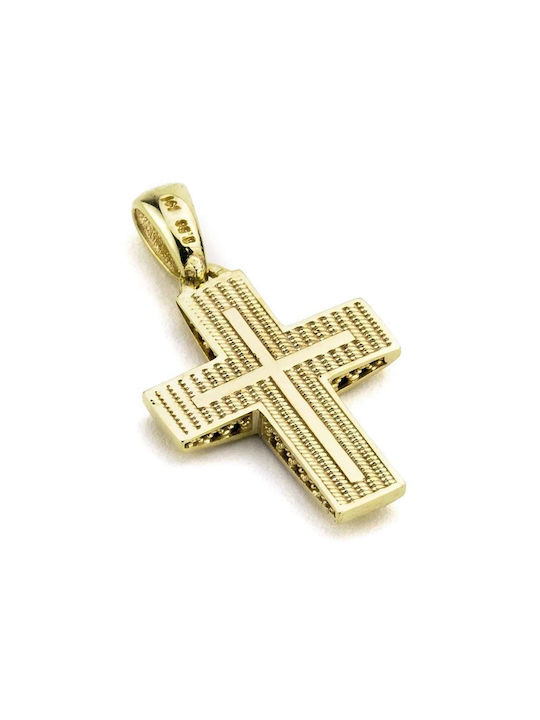 Men's Gold Cross 14K Double Sided