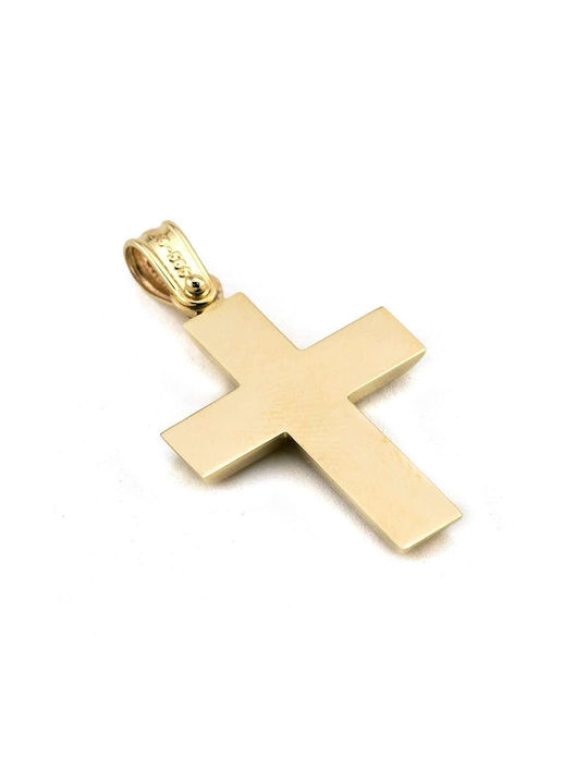 Herren Gold Kreuz 14K Beidseitig Goldsmith