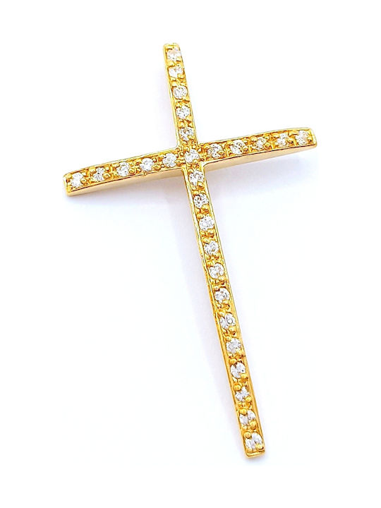 PS Silver Gold Kreuz 14K