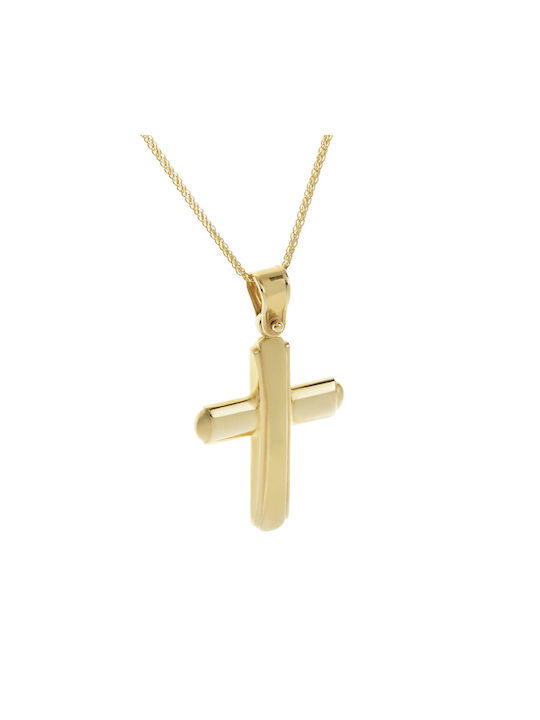 Ioannou24 Herren Gold Kreuz 14K mit Kette