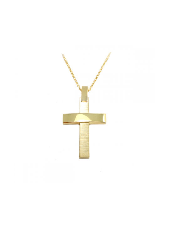 Art d or Men's Gold Cross 14K with Chain