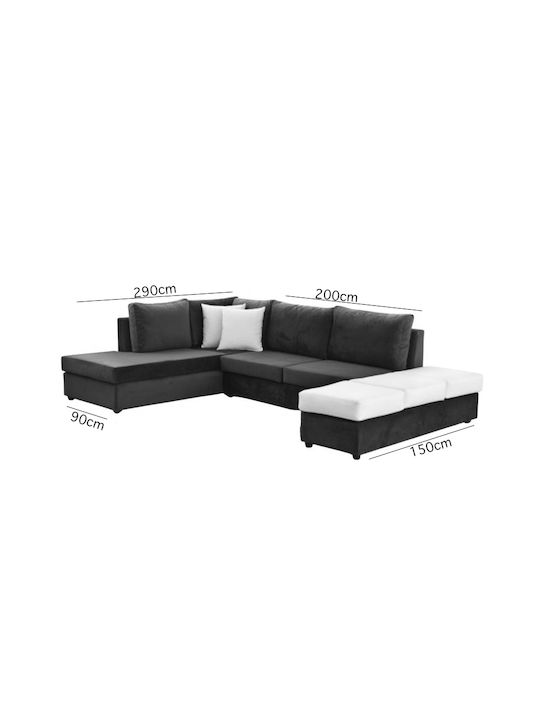 Γωνιακός Καναπές σε Σχήμα Π Μπλε 290x200εκ. 2120