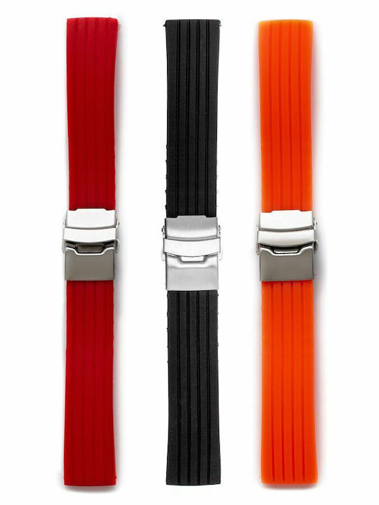 Gummi-Armband Schwarz 24mm