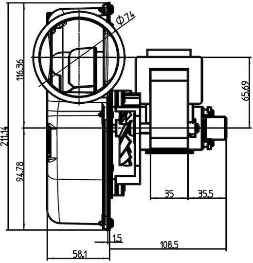 Fergas Querstromventilator für Kessel