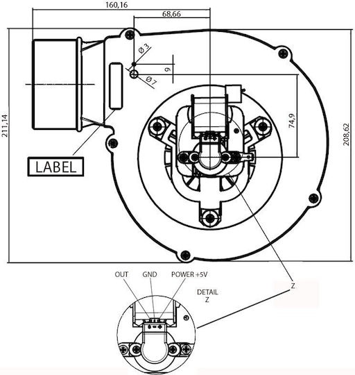 Fergas Querstromventilator für Kessel