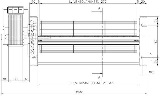 Fergas Querstromventilator für Pelletofen