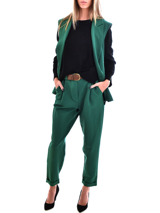 Sleeveless Double Breasted Gillet-green Зелен Дамско яке