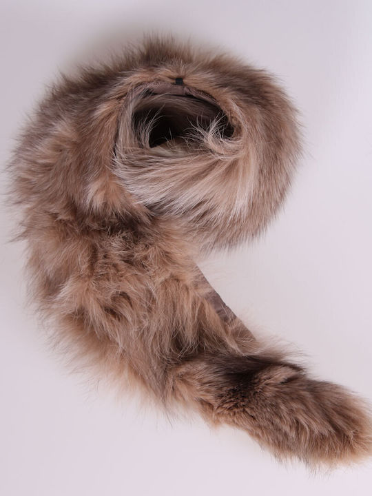 Γιακάς Women's Fur Scarf Beige