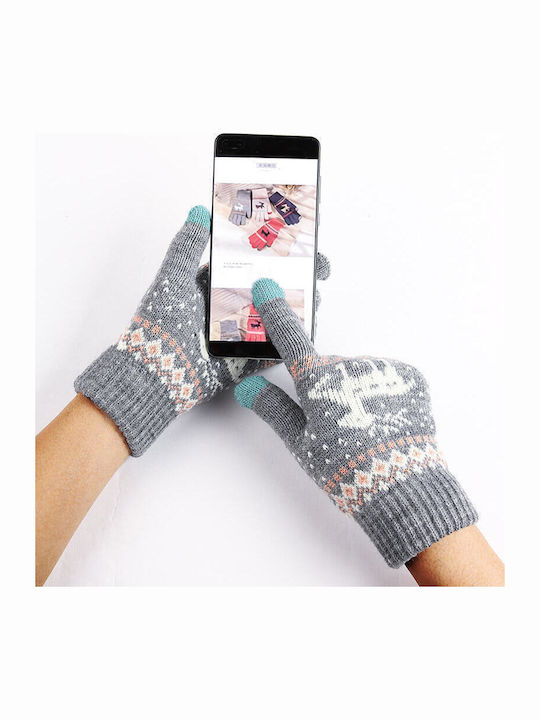 Touchscreen Gray Wolle Handschuhe