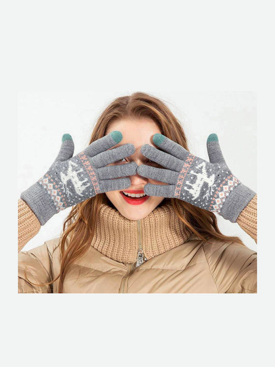 Touchscreen Gray Wolle Handschuhe