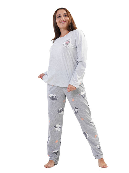 Vienetta Secret Winter Women's Pyjama Set Gray