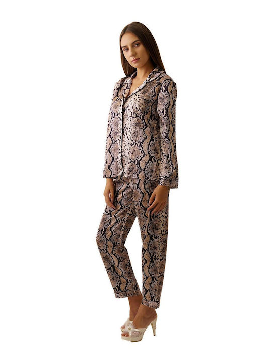 FMS Winter Damen Pyjama-Set Satin