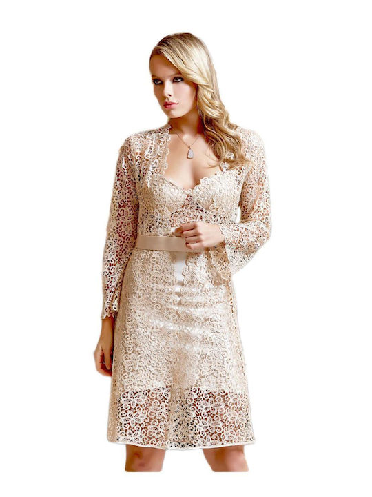 FMS Winter Women's Robe with Nightgown Gold