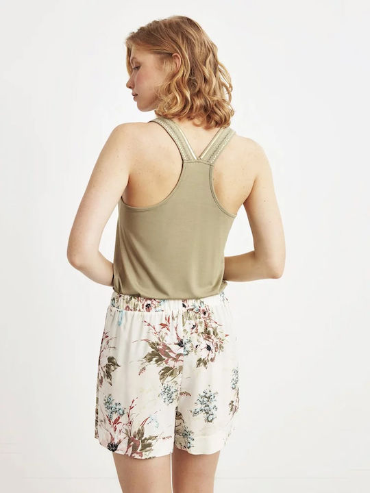 Penye Mood Καλοκαιρινό Babydoll Χακί Floral