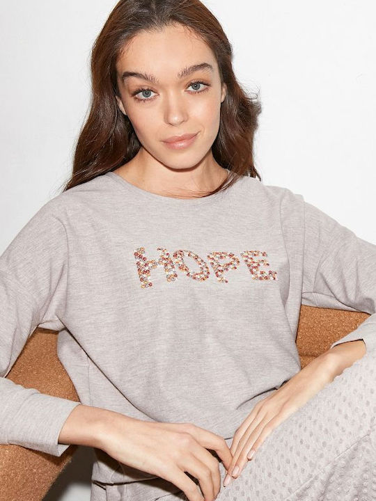 Catherine's Winter Damen Pyjama-Set Beige